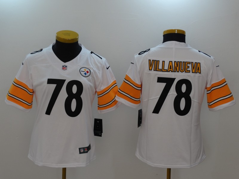 Women Pittsburgh Steelers #78 Villanueva White Nike Vapor Untouchable Limited NFL Jerseys->->Women Jersey